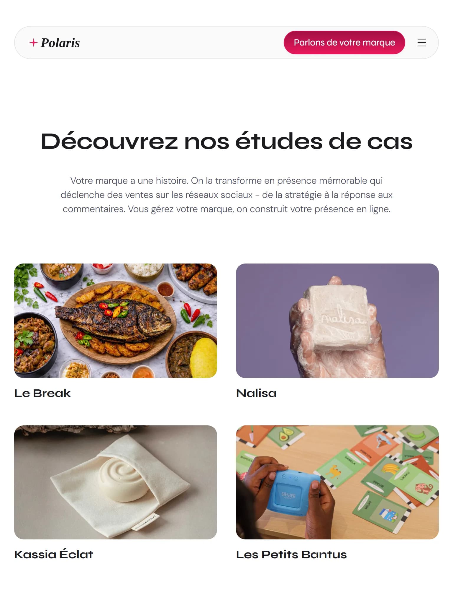 Études de cas du site Polaris, version tablette